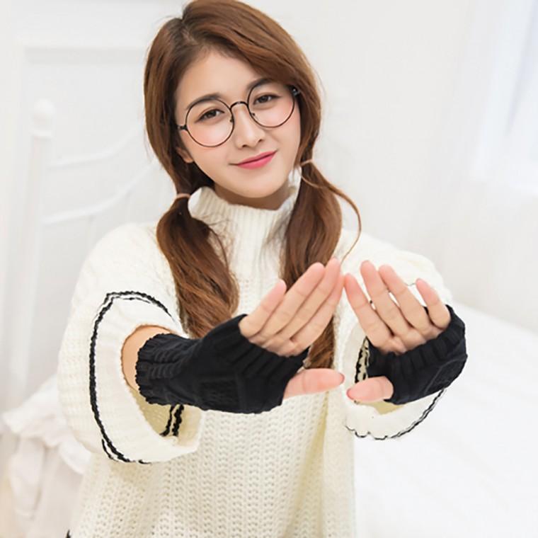 블랙 니트 핸드워머 겨울손목토시 니트팔토시