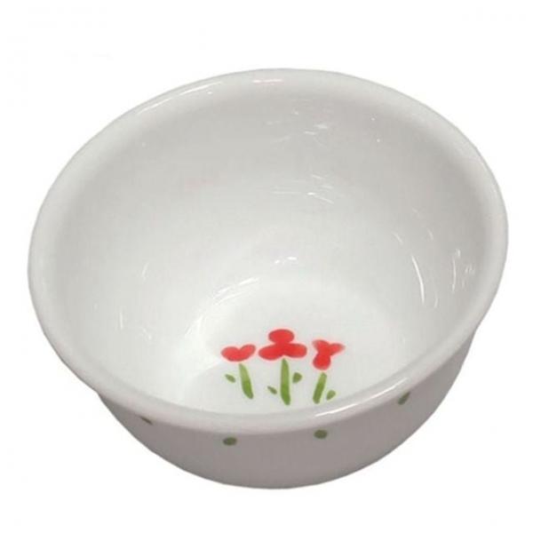 붉은꽃 도자기 공기 11.7cm 밥그릇 원형 반찬 국그릇 식탁 다용도 식기