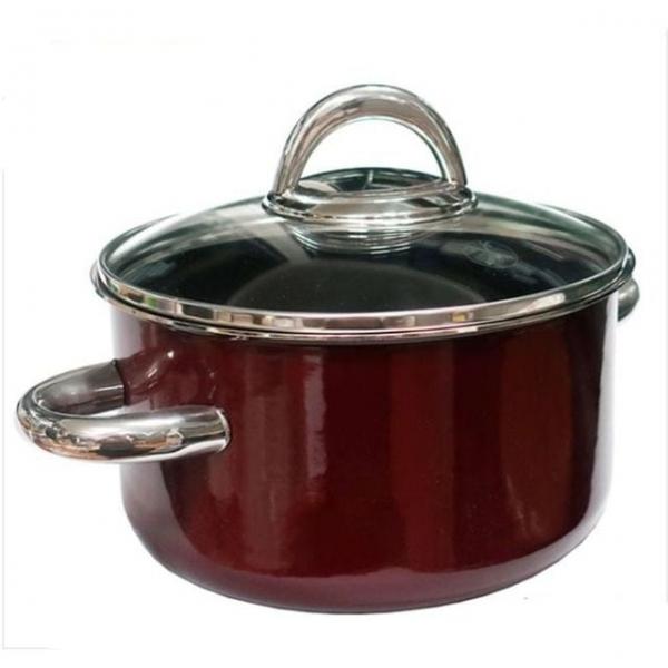 와인색 프리미엄 법랑냄비 20cm 인덕션 직화 찌개 전골 주방용품