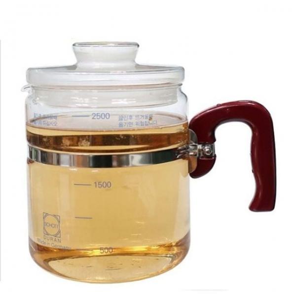 신형 내열 약탕기 2.5L 유리 열탕기 중탕기 차탕기 한방 차포트 포트