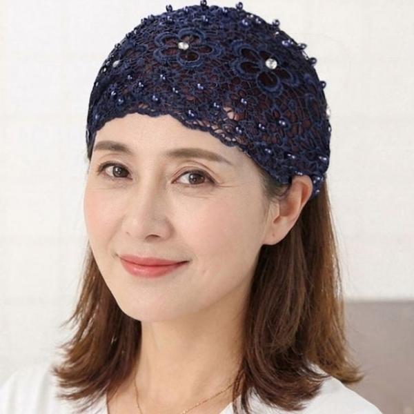 여성 중년여성 편한 아이템 꽃진주 레이스 꽃장식 헤어밴드