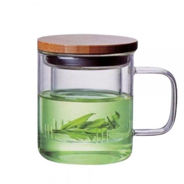 마린 필터 머그컵 찻잔 뚜껑 머그잔 유리컵 360ml