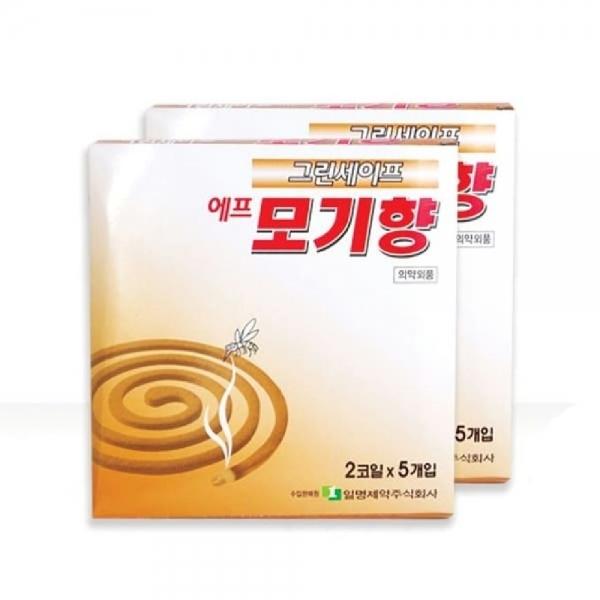 그린세이프 모기향 해충 방충 모기 퇴치향 2코일x5p