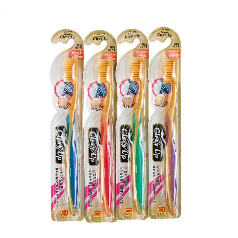 100% 국산 나노 바이오 크린업 금칫솔 이중미세모 고급 향균 금모 4pcs 기능성치솔