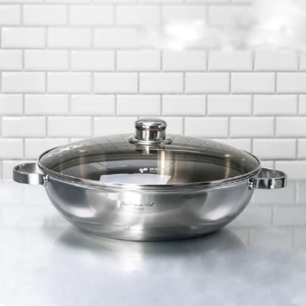 키친아트 전골냄비 인덕션 찌게 냄비 스텐 통5중 32cm