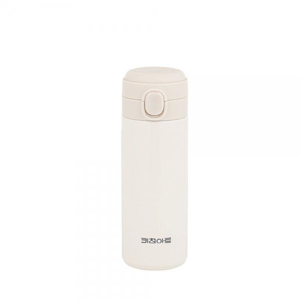 키친아트 스텐 텀블러 물병 보틀 원터치 400ml 화이트
