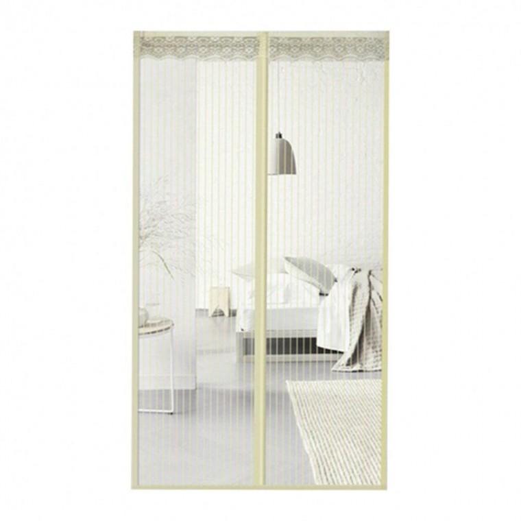 100X200cm 베이지 스트라이프 자석 현관 모기장 방문