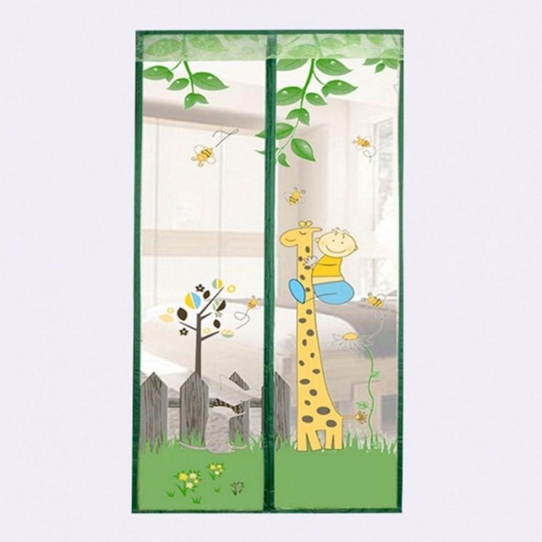 현관문 개폐 방문 자동 기린 90X210cm 모기장 자석