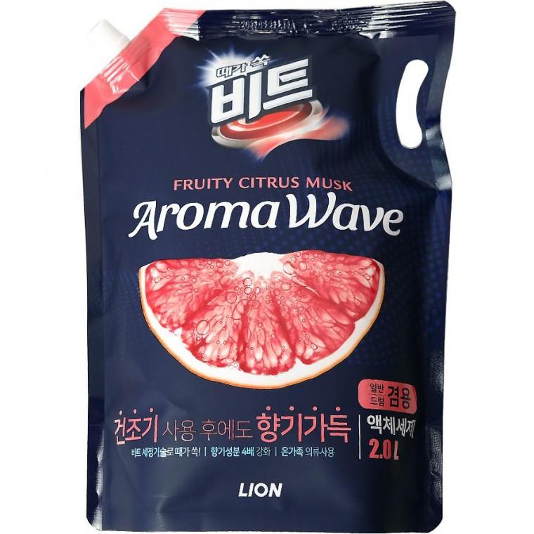 라이온 때가쏙비트 아로마웨이브 드럼겸용 리필 2L