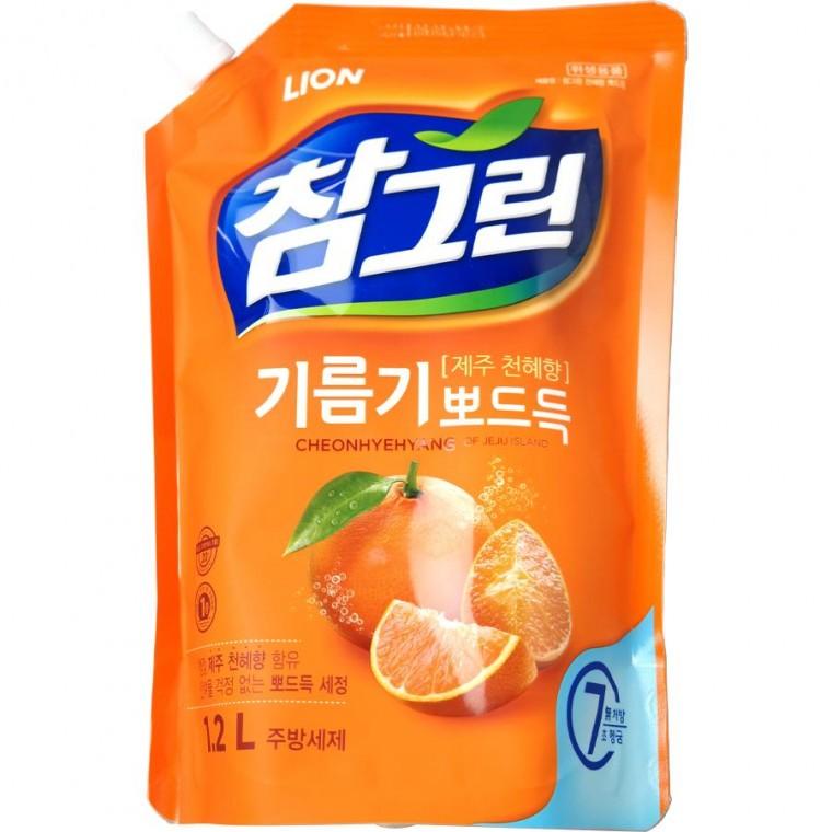 라이온 참그린 기름기뽀드득 제주천혜향 리필 1.2kg