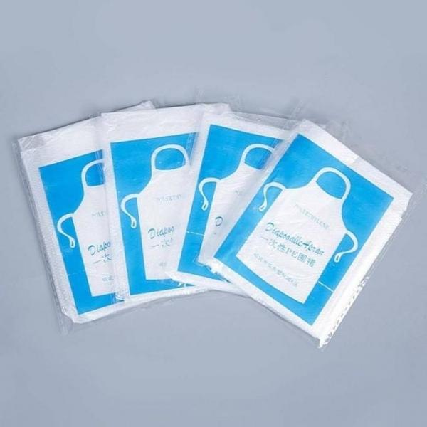 개별포장 일회용 앞치마 50P 김장 비닐 옷 김장용 식당용 세차 식사용 휴대용 업소용 손님 투명 1회용