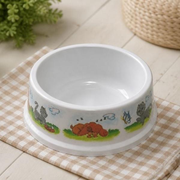 비벤지 멜라민 강아지 원형 식기 19cm 고양이 반려견 밥그릇