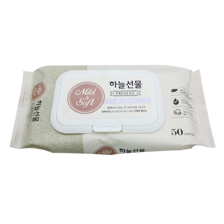 하늘선물 물티슈-캡형 50매