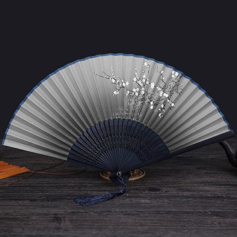 [EM 매화꽃 접이식 대나무 부채 전통 손부채 여름