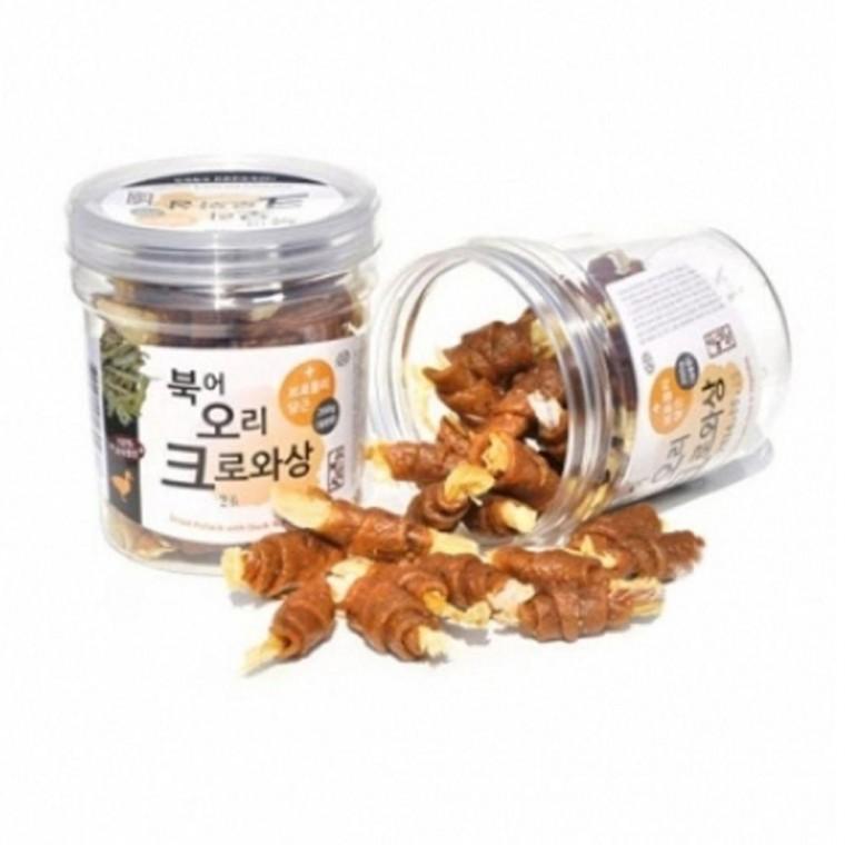 통간식 강아지 북어 오리고기 애견 200g 크로와상