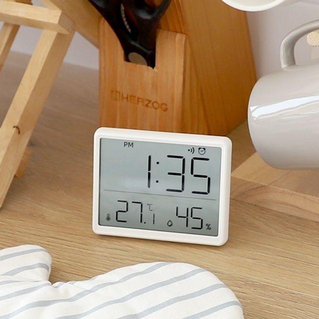홈 스마트 LCD 알람시계 오피스 온습도 매장