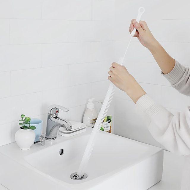 와이어 2P 배수구 클린솔 세면대막힘 롱브러쉬 씽크대