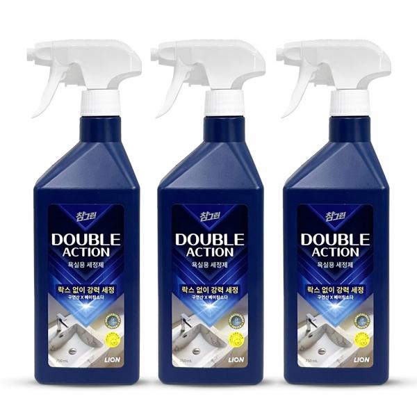 참그린 더블액션 욕실 화장실 세정제 스프레이 750ml 3개