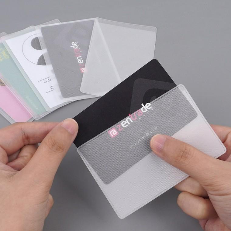 반투명 PVC 카드 케이스 1P 카드케이스 명함케이스 출입증 이름표 반투명카드케이스 양면카드케이스