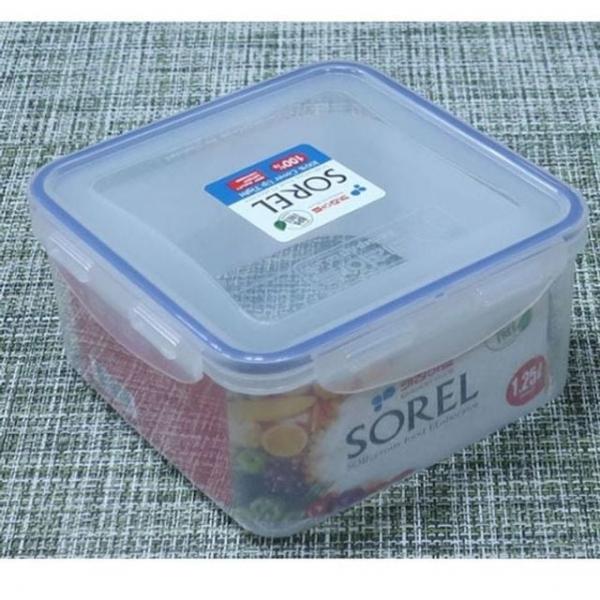 정사각 스텐 밀폐용기 1.25L 반찬통 냉장고 정리 보관 다용도 김치통