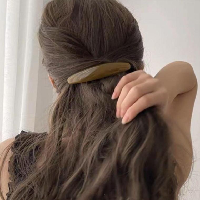 롱헤어핀 베이직 에나멜 4컬러 반묶음 헤어핀 헤어핀