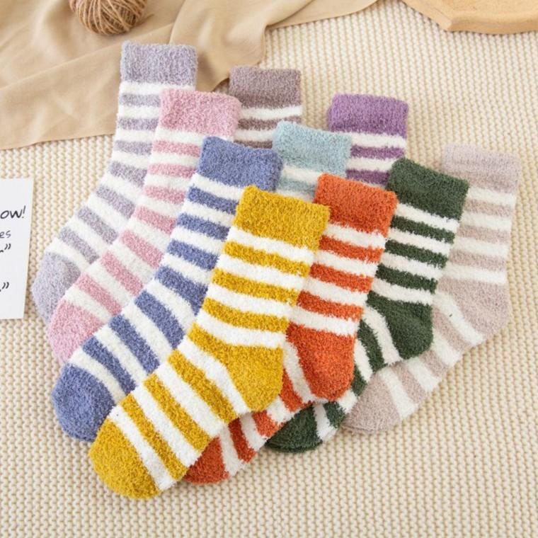 양말 수면 10컬러 보온양말 여성 배색 스트라이프