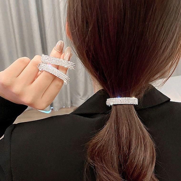 큐빅 헤어핀 반짝이는 라운드 헤어핀 여성스러운