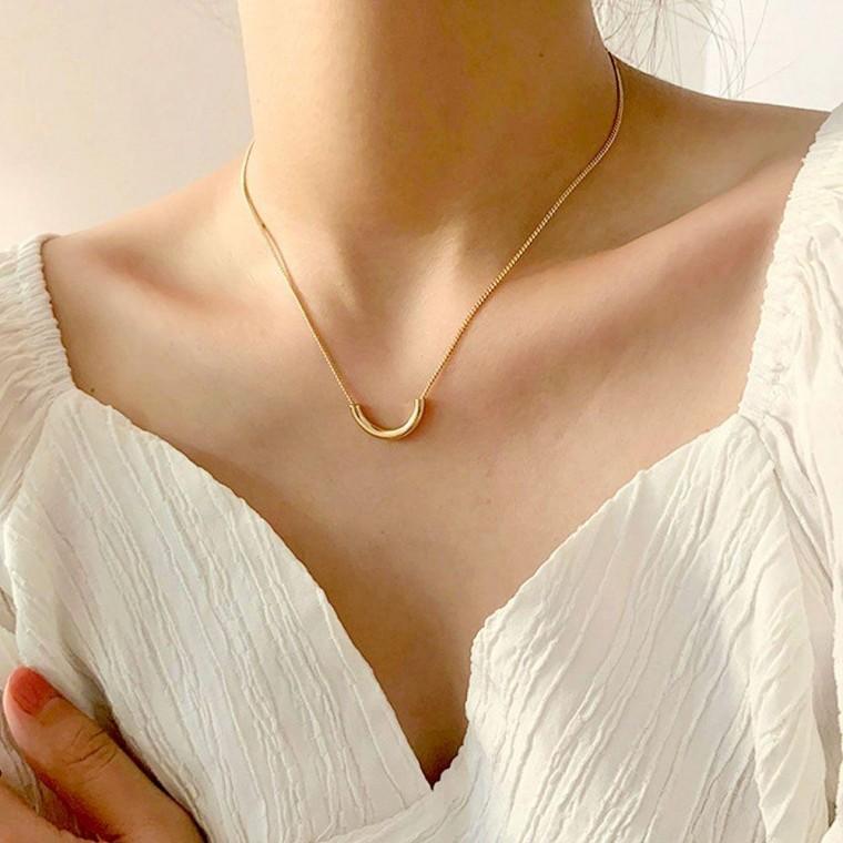 목걸이 세미 패션목걸이 목걸이 서클 일체형 골드색상