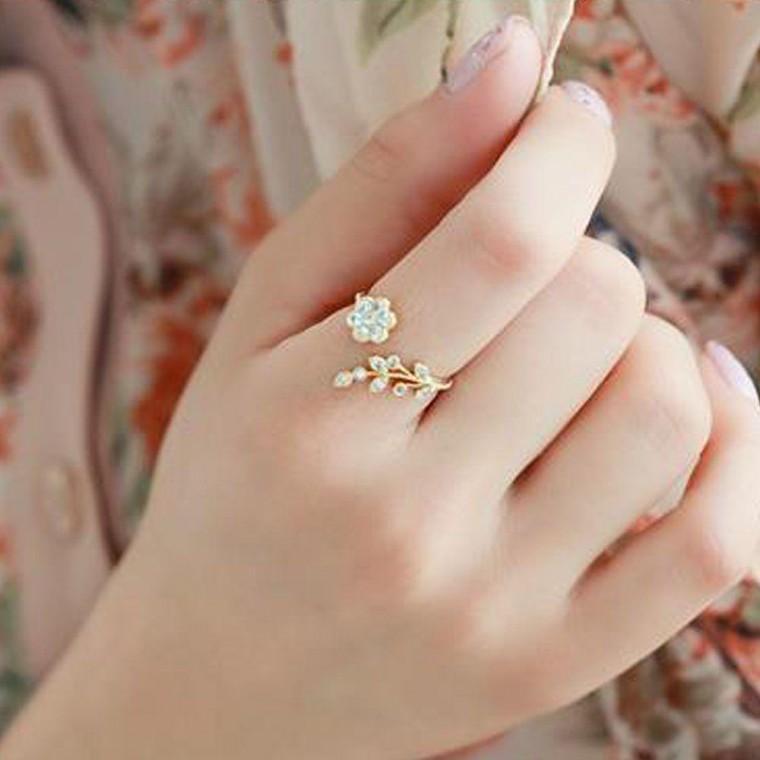 러블리 플라워 큐티 오픈반지 꽃반지 집게반지 패션