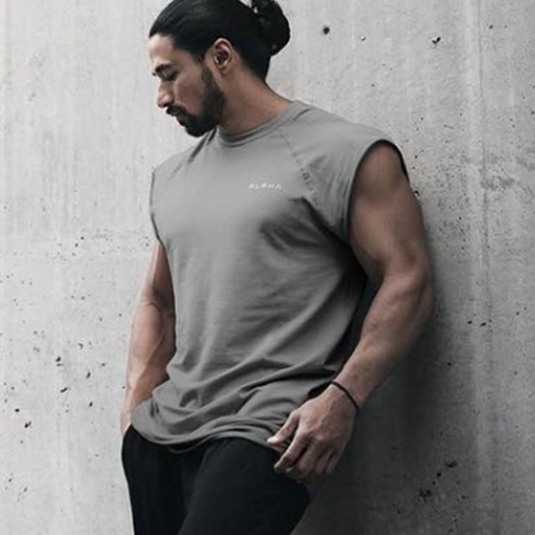 남성민소매티셔츠 라운드넥헬스민소매티셔츠