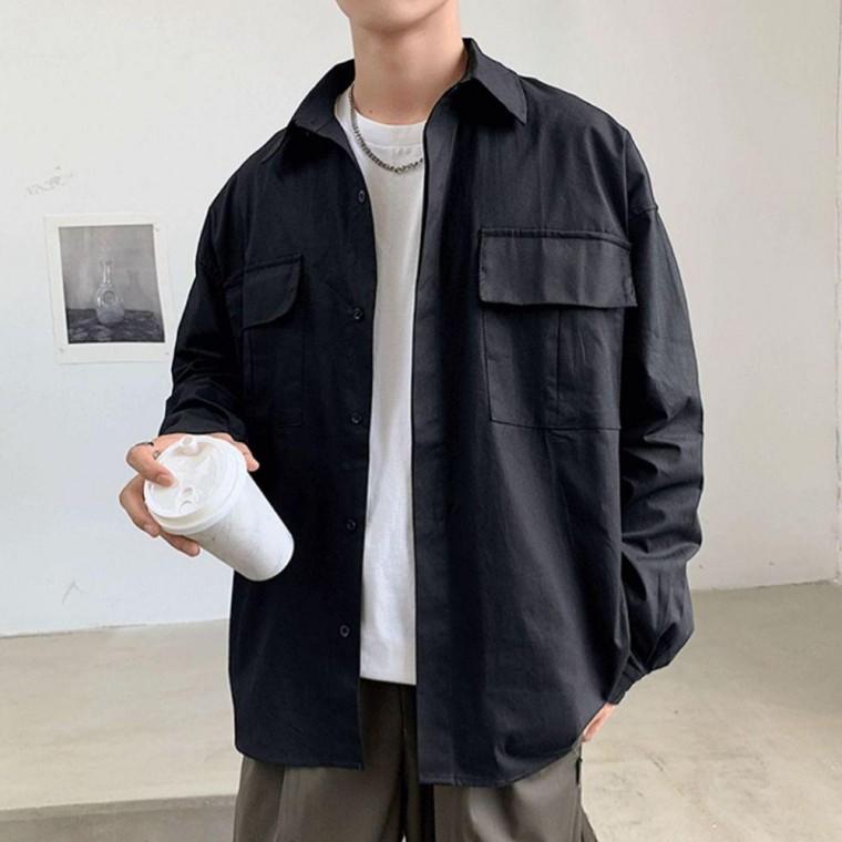 루즈핏 간절기셔츠 남성 셔츠 빅포켓셔츠 긴팔