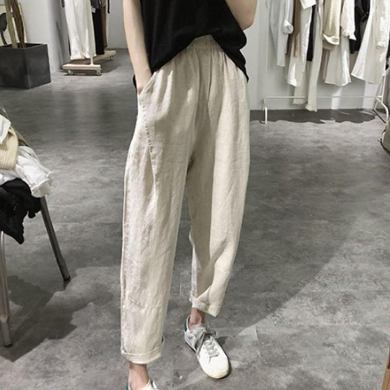 (사이즈추가) 여성 편한바지 하의 린넨팬츠 허리밴딩