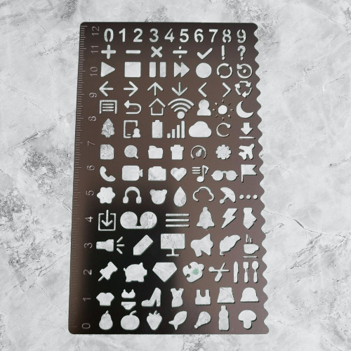 모형 모양 도형 숫자 철자 스틸 자 다꾸 다이어리꾸미기 쇠자 A
