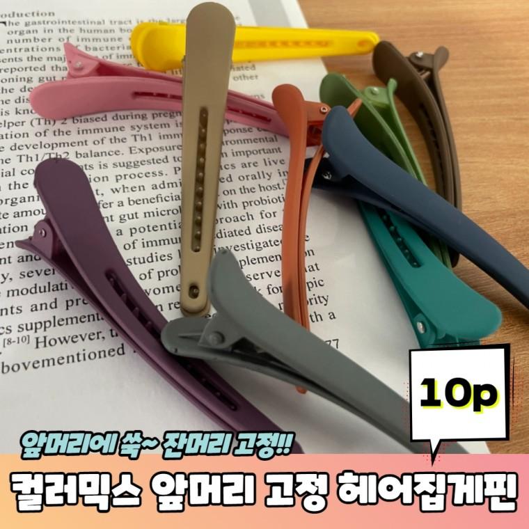JPA 컬러믹스 앞머리 고정 헤어집게핀 10P