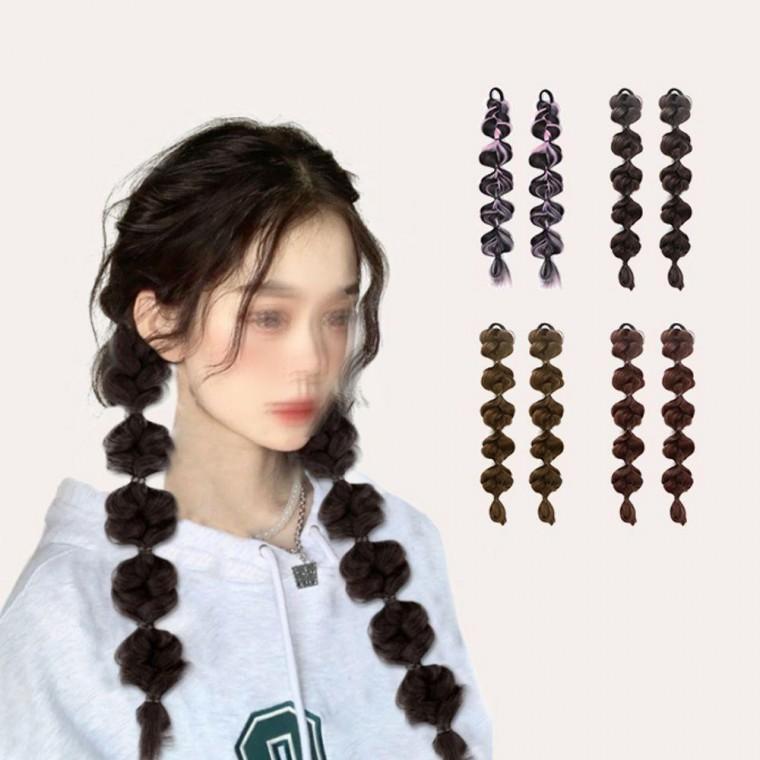 포니테일 부분가발 머리 코스프레 힙합 땋은