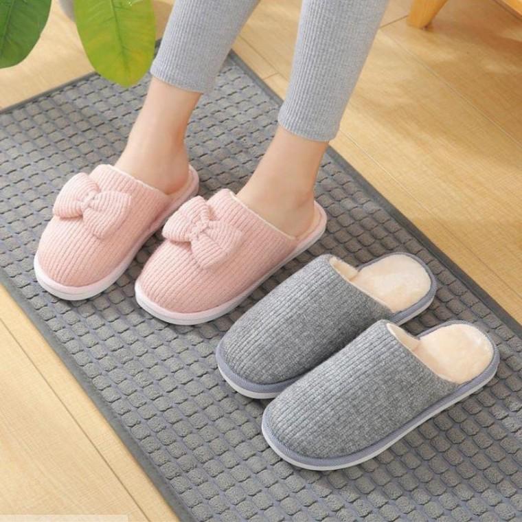 폭신한 리본 소프트 슬리퍼 실내화 사무실