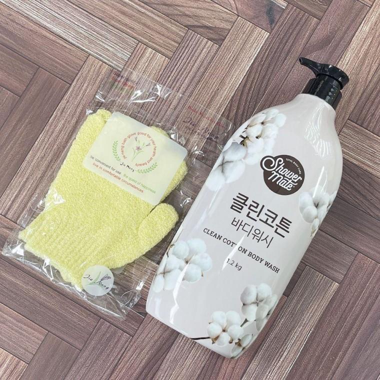은품샤워글러브-O 클린코튼바디워시1.2kg 샤워메이트
