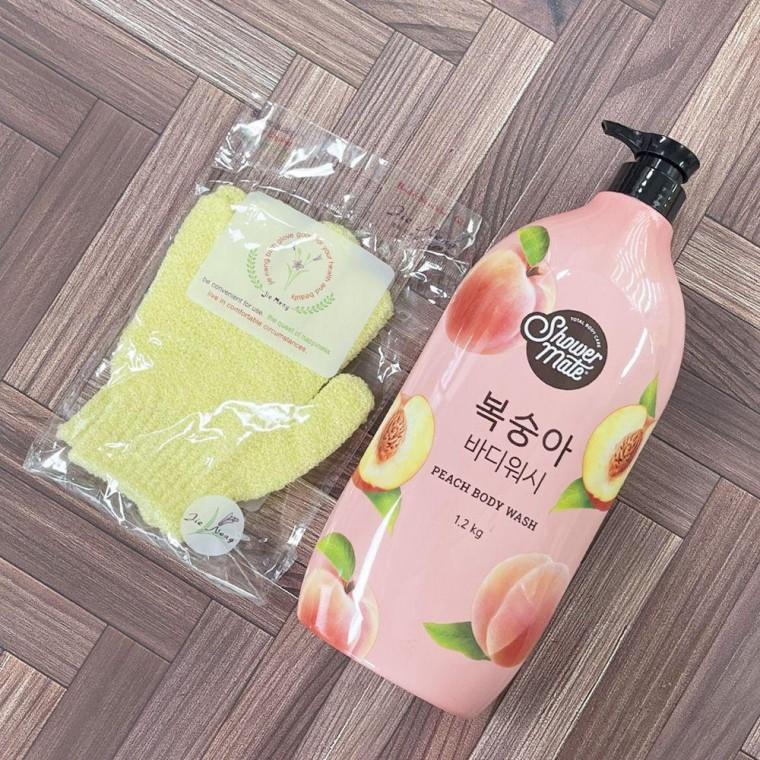샤워메이트 사은품샤워글러브-O 바디워시1.2kg 복숭아