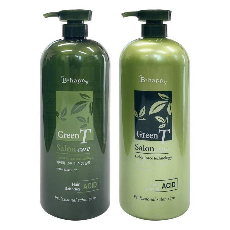 산성 비해피 그린티 1500ml 세트 샴푸+린스