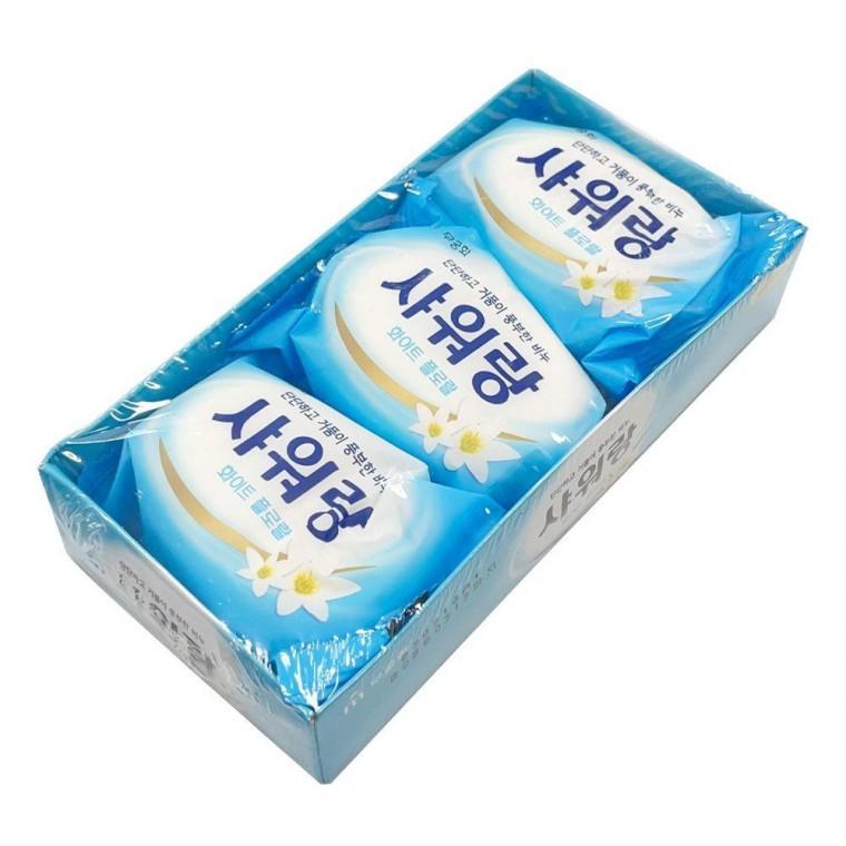 플로랄 샤워랑 3개입 무궁화 세수비누 130g 화이트