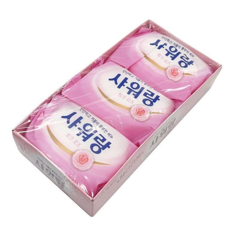 로즈 샤워랑 무궁화 핑크 세수비누 130g 3개입