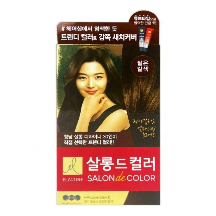 1P 엘라스틴 짙은갈색 살롱드컬러 염색약