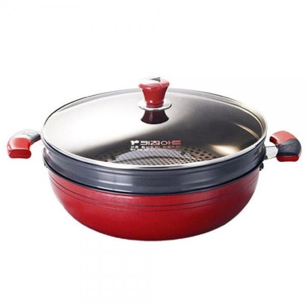 키친아트 찜냄비 경질 찜솥 채반 찜기 찜통 2단 28cm