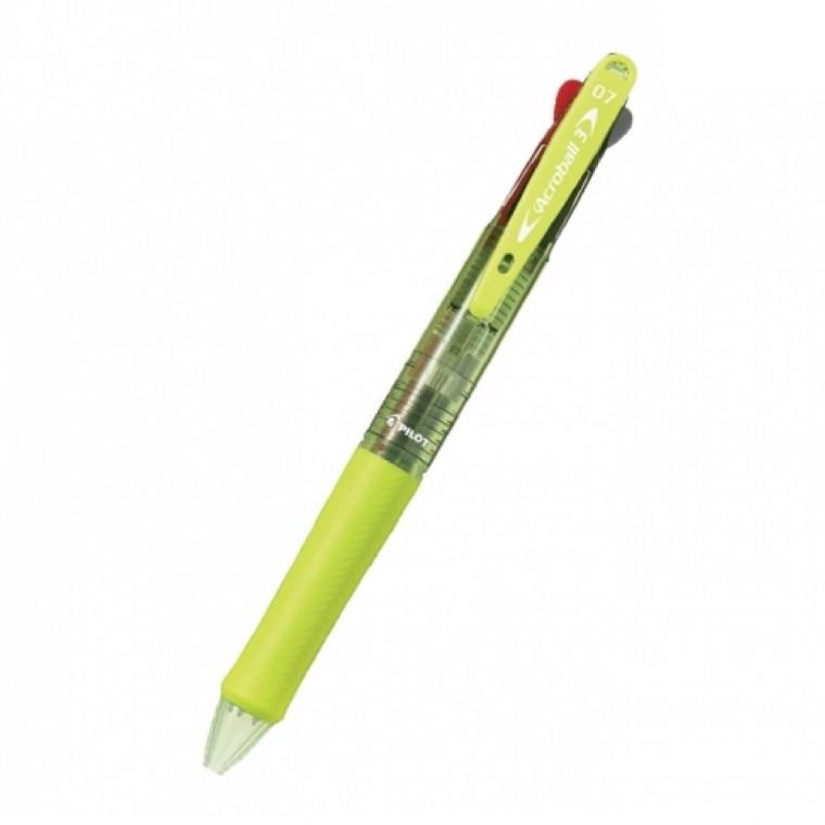 파이롯트 아크로볼 3색 0.7mm 볼펜 클리어소프트그린 BKAB40F-CSG-BG 필기구