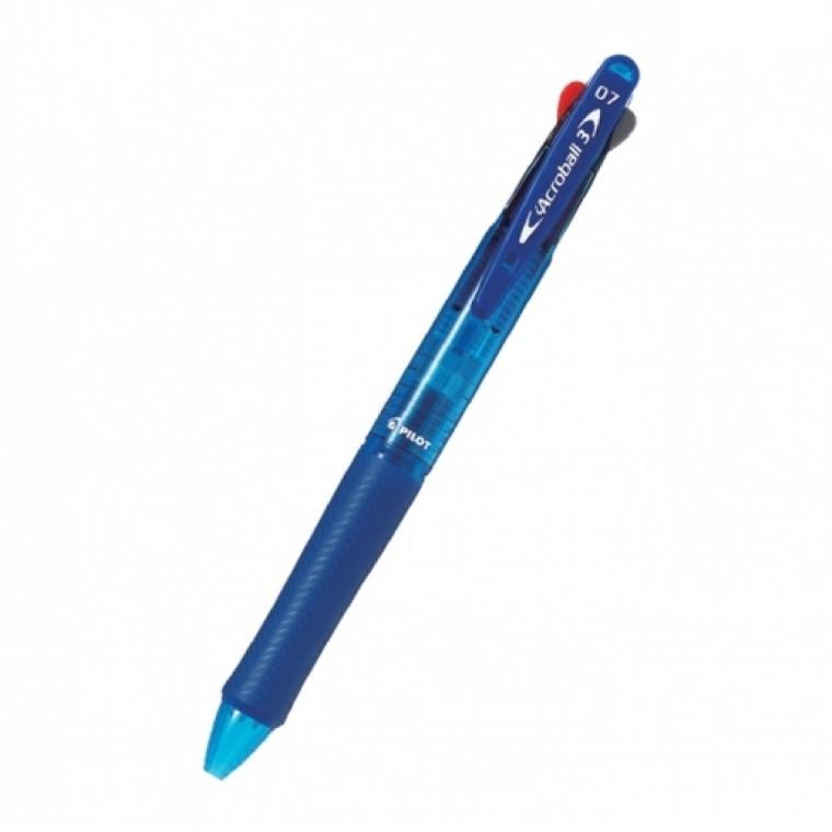 파이롯트 아크로볼 3색 0.7mm 볼펜 클리어블루 BKAB40F-CL-BG 필기구