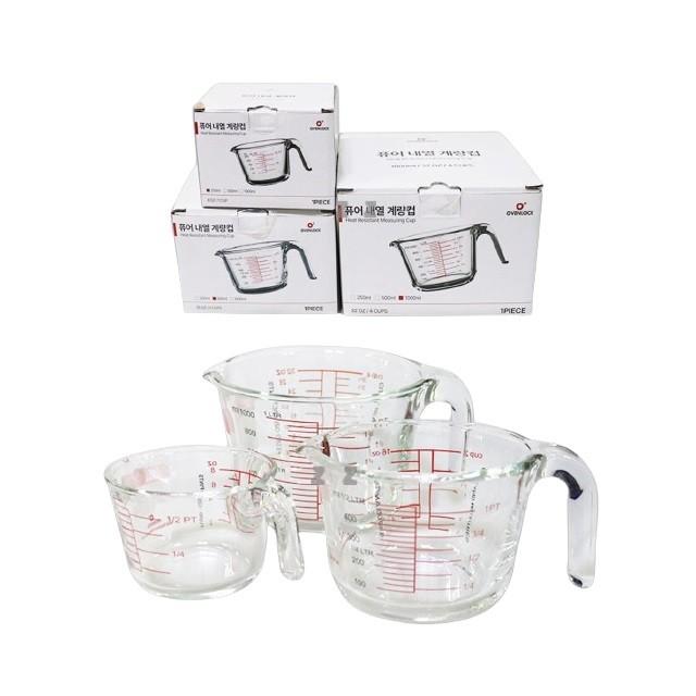 내열 유리 계량컵 - 대 1000ml 눈금컵 용량측정 조리용계량컵 유리계량컵 소분컵 용량표시컵 내열계량컵