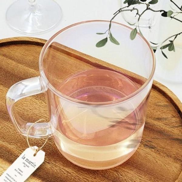 오로라 머그컵 내열유리 머그잔 커피잔 물컵 530ml
