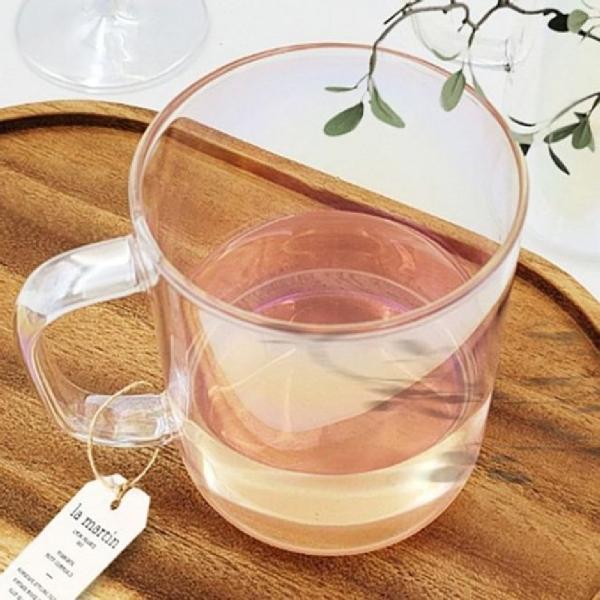 오로라 머그컵 내열유리 머그잔 커피잔 물컵 B 430ml