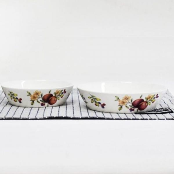 플럼 찬기 도자기 반찬 그릇 앞접시 식기 대 14.8cm