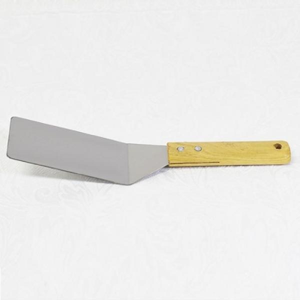 스텐 뒤집개 철판볶음 피자 스파츌라 우드 사각 중